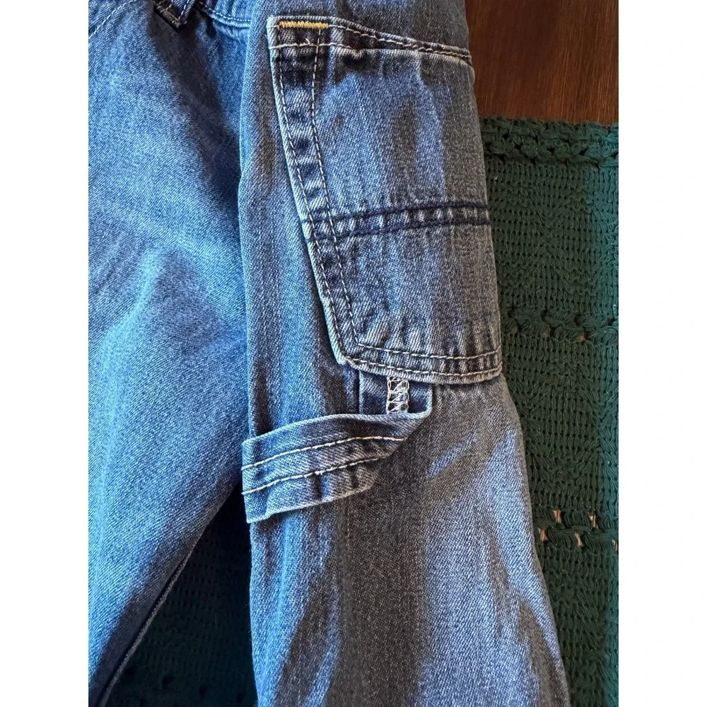 OshKosh Bgosh Boys Carpenter Jeans Medium Wash Denim Hammer Loop Size 7 Regular